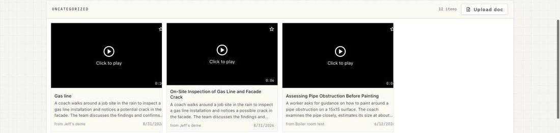 Knowledgebase clips captured from past sessions, each with an AI-written summary